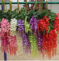 Decorative Flowers Simulation Artificial Silk Beautiful Wisteria Vine Birthday Christmas Ornaments For Party Wedding Decoration