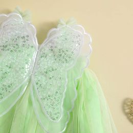 0-4Y Toddler Kids Girls Princess Dress Sequin Butterfly Mesh Tulle Sleeveless Lace Tutu Sundress