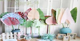Colored Artificial Tropical Palm Leaves Plastic Monstera Leaves decorative flowers for wedding road leading Artificial Plants for 1233923
