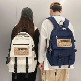 School Bags College Student Backpack Men 15.6 Inch Laptop Bag Patchwork Design Schoolbag Waterproof Travel For Girls Teens