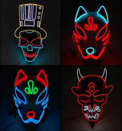 Fashion Neon Mask Masquerade LED Mask Halloween Party plies Horror Mask Glows in the Dark18843341925