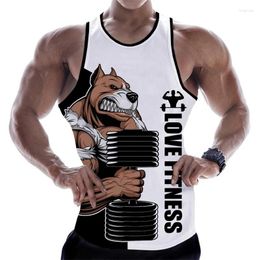 Men's Tank Tops Summer 3D Animal Love Fitness Printing Top Kid Fashion Cool Sports Gym Men Unisex Quick Dry Clothing