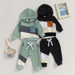 Clothing Sets Autumn Infant Baby Boy Clothes Set 2pcs Classic Long Sleeve Contrast Color Hoodie Sweatshirts Pants Toddler Suits