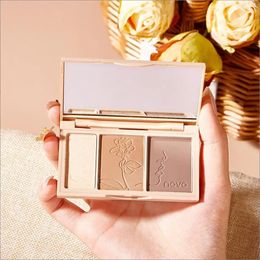 Face Contour Palette Shading Powder Makeup 3 Colours Long Lasting Soft Touch Highlights Nose Shadow Face Bronzer Cosmetics T2225 240524