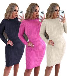 Woollen Sweaters Dress Women Sexy Backless Knitted Sweater Short Mini Dresses Long Sleeved Clubwear Ship1860687