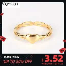 Cluster Rings VQYSKO Lnfinity Heart And Initial Chain Ring Mother's Day Personalised Love Finger Anniversary Gift For Her