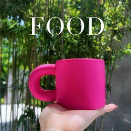 Mugs Ceramic Coffee 300ml Mug With Handle Large Capacity Rose Red Cups For Drinking Water Cup Kitchen