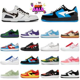 Low Top OG Original Womens Mens BapeShoes Patent Designer Casual Shoes Luxury Flat Camouflage SK8 Stas Trainers Platform Leather SK8 Stas Shark Face Silver Sneakers
