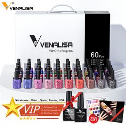 Venalisa da 7,5 ml di smalto gel per chiodo da 60 colori verniciatura per chiodo color manicure per manicure per le nail art immerso verniciata