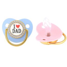 I Love Mum Dummy Silicone Infant Nipple Newborn Pacifier Shower Gifts Bling Baby Soother For Girls Boys L2405