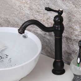 Kitchen Faucets Black Oil Rubbed Bronze Wet Bar Bathroom Vessel Sink Faucet Mixer Tap Single Hole Swivel Spout One Handle Mnf300