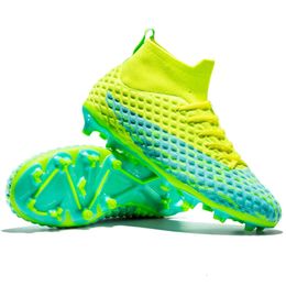 Fruit Green Color Football Boots Women Men High Top AG TF Soccer Cleats Youth Anti Slip Professional Training Shoes