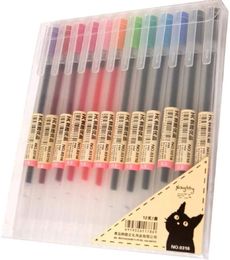 Gel Ink Pens 0.5mm Fine Point Ballpoint Pen Writing Stationery Set Colours Cute Fashion Style School Office Supplies Gift