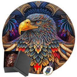 Puzzles Eagle Children Toy Model Kit Brain Trainer 3d DIY Wooden Puzzle Adults Building Blocks Montessori Educational Kid Puzzl Wood Toy Y240524