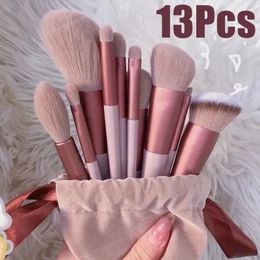 13 PCS Makeup Brushes Set Eye Shadow Foundation Women Cosmetic Brush Eyeshadow Blush Powder Blending Beauty Soft Make Up Tools 240523