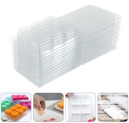 50pcs Wax Melt Clamshell Moulds Clear Empty Cube Tray For Soap Gift Wrap7906797