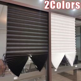 Self-Adhesive Blackout Non-Woven Fabric Curtain Pleated Blind Shade Half Blackout For Living Room Bedroom Bathroom Decoration 240520