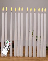 Candles 12pcs Yellow Flickering Remote LED CandlesPlastic Flameless Taper Candlesbougie For Dinner Party Decoration236S280Q2727594