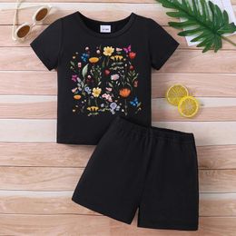 Clothing Sets 2PCS Summer Boys Set Round Neck Short Sleeve Printed Colour Pattern Top Shorts Fashion Loose Infant Toddler