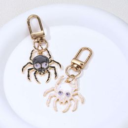 Lovely Spider Two Colors Insect Keychains Eyeball Rotation Halloween Key Rings For Women Men Friendship Gift Handmade Jewlery