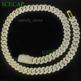 Hiphop Jewellery 15mm 4 rows Moissanite Cuban Link Chain ice 18K Gold plated Solid Silver Diamond Miami Cuban Link Chain Necklace