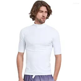 Women's Swimwear Summer White Mens Short Sleeve Plus Size 4XL Shirt Sunscreen Swimsuit Black Color T-Shirt Beach UV Surf Clothes