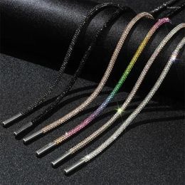 Shoe Parts 1Pc Luxury Rhinestone ShoeLaces Diamond Laces Bright Strings Cross Braiding Strap DIY Drawstring Sneakers Accessories