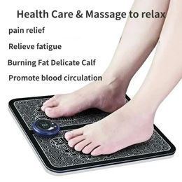 Electric EMS Foot Massager Pad Electrical Muscle Stimulation USB Charging Portable 240516