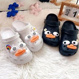 Cute Eye Little Yellow Duck Hole Shoes Charms Decoration Shoe Buckle Funny Swirl Eyes Flower Accessories 240524