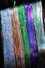 Tigofly 5 packslot Mixed Colours 03mm Flashabou Holographic Tinsel Flat Mylar Crystal Flash Trout Tube Fly Fishing Tying Material8879977