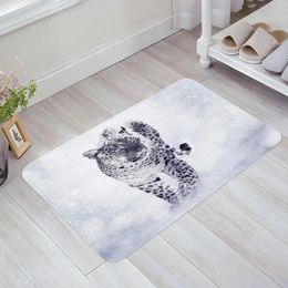 Carpets Leopard Animal Snowflake Winter Bathroom Bath Mat Carpet Bathtub Floor Rug Shower Room Doormat Kitchen Entrance Pad Home Decor