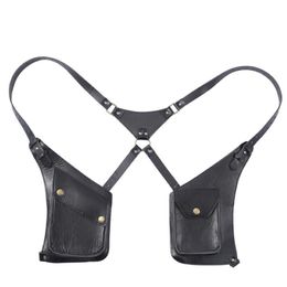 Belts Men Body Chest Belt Bag Anti-Theft Underarm Shoulder Tank Punk Adjustable Strap Holster Outdoor Pocket Costume 280M