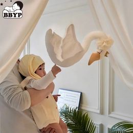 Baby Soothing Pillow Bedroom Nursery Room Decoration Creative Hanging Ornaments Plush Stuffed Doll Wall Hanging Swan 240522