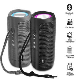 Portable Speakers TG227 outdoor speaker waterproof wireless bass speaker box supports TF card FM radio auxiliary input with LED lights S2452402