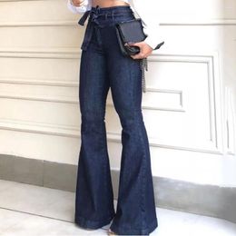 Women's Jeans High Waist Bellbottom Streetwear Fashion Blue Femme Push Up Slim Denim Pants Women Mon Black Sexy Flare 2024