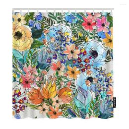 Shower Curtains Garden Bouquet Rose Sunflowers Leaves Botanical Plant