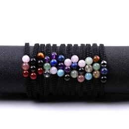 Natural Gemstone Beaded Bracelet Charm Designer Jewellery Braid String Adjustable Bracelet Wristband Women Gift Fashion