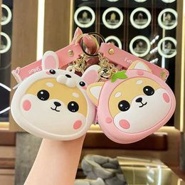 Purse Cute Cartoon Silicone Coin Purse Kids Funny Purse Korean Kawaii Earphone Organiser Coin Bag Key Pouch Bag Keychain Pendant Y240524