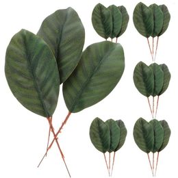 Decorative Flowers 30 Pcs Faux Outdoor Plants Artificial Magnolia Leaves Fake For Crafts Single Vase Fabric Ornaments Leaf