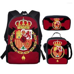 Backpack Creative Fashion Novelty Funny Team Flag 3D Print 3pcs/Set Pupil School Bags Laptop Daypack Lunch Bag Pencil Case