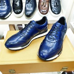 Men's Casual Leather Shoes Comfortable Non-slip Sneakers Breathable Lace-up Men's Shoes Wedding High-end Dating Men's Shoes