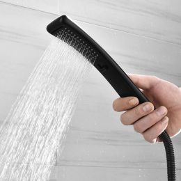 Black Waterfall Shower Head High Pressure Rain Shower Sprayer Set Water Saving Philtre Sprayer High Quality Free Shipping