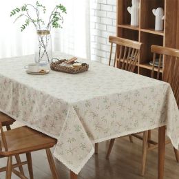 Bloom Table Cover with Lace,Customizable Blending Flower Tablecloth,for Home Kitchen Dinning Tea Coffee Table Decoration