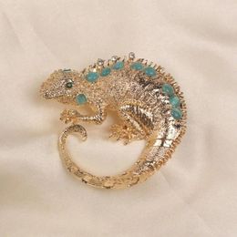 Brooches Vintage Lizard Brooch Rhinestone Animal Shining Jewelry Accessories Baroque Pin Accessory Personalized Fashion