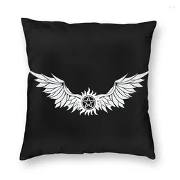 Pillow Custom Supernatural Lucifer Wings Logo Cover Home Decorative 3D Double Side Print TV Show For Living Room