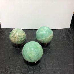 Decorative Figurines 1090g Natural Crystal Sphere Green Fluorite Ball Ornament