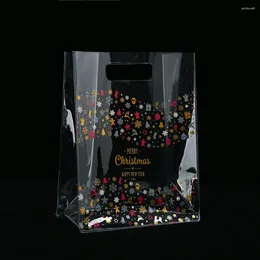 Shopping Bags 2 Pack Clear PVC Christmas Gift Bag Year Transparent Plastic Tote Available For Custom