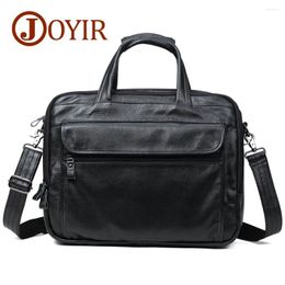 Briefcases Men Genuine Leather Handbag 15.6"Laptop Messenger Shoulder Bag For Documents Men's Business Totes 2024