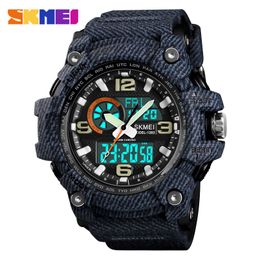 SKMEI Top Brand Luxury Sport Watch Men Military 5Bar Waterproof Quartz Watches Dual Display Wristwatches relogio masculino 1283 224a