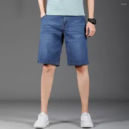 Men's Shorts Men Summer Denim With Button Zipper Pockets Straight Leg Solid Colour Short Pants For Streetwear Style